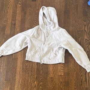 lululemon athletica Light Gray Cropped Zip Hoodie